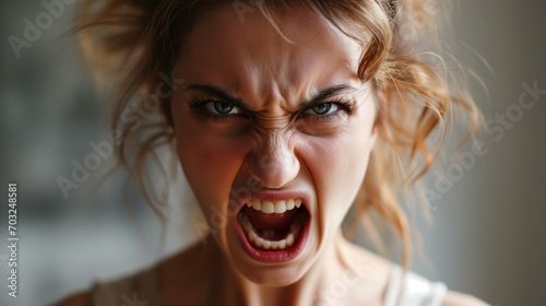 Furious woman's expressive portrait. photo