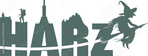 Kreativer Schriftzug mit Silhouetten - Harz - Deutschland