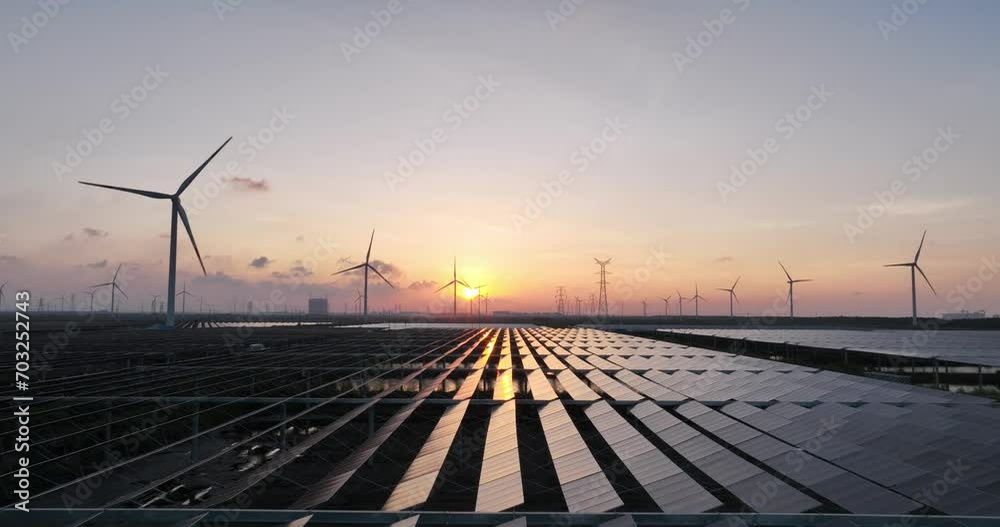 solar power plant and wind power station