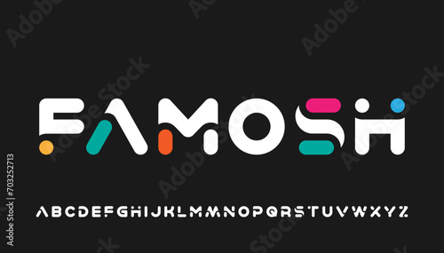 colourful modern stylish capital alphabet letter logo design photo