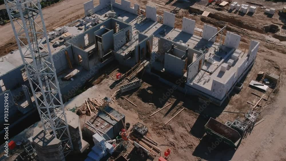 Baustelle von oben mit Drohne