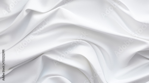 White fabric fold texture background.