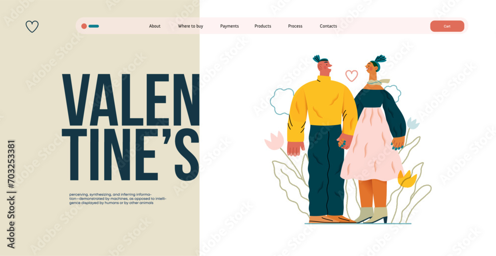 Valentine: Tender Moments -modern flat vector concept illustration of a couple in loving gaze, looking to each other holding hands. Metaphor of blossoming love, unity, affection, connection, growth Valentine: Tender Moments -modern flat vector concept illustration of a couple in loving gaze, looking to each other holding hands. Metaphor of blossoming love, unity, affection, connection, growth