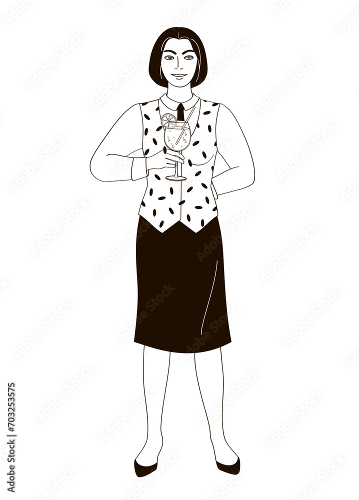 female bartender serving cocktail female bartender serving cocktail