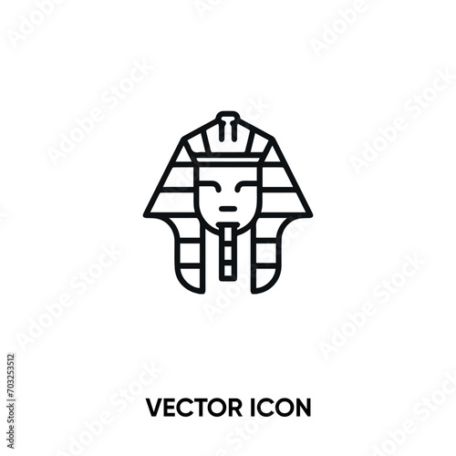 Pharaoh vector icon . Modern, simple flat vector illustration for website or mobile app. Egypt symbol, logo illustration. Pixel perfect vector graphics