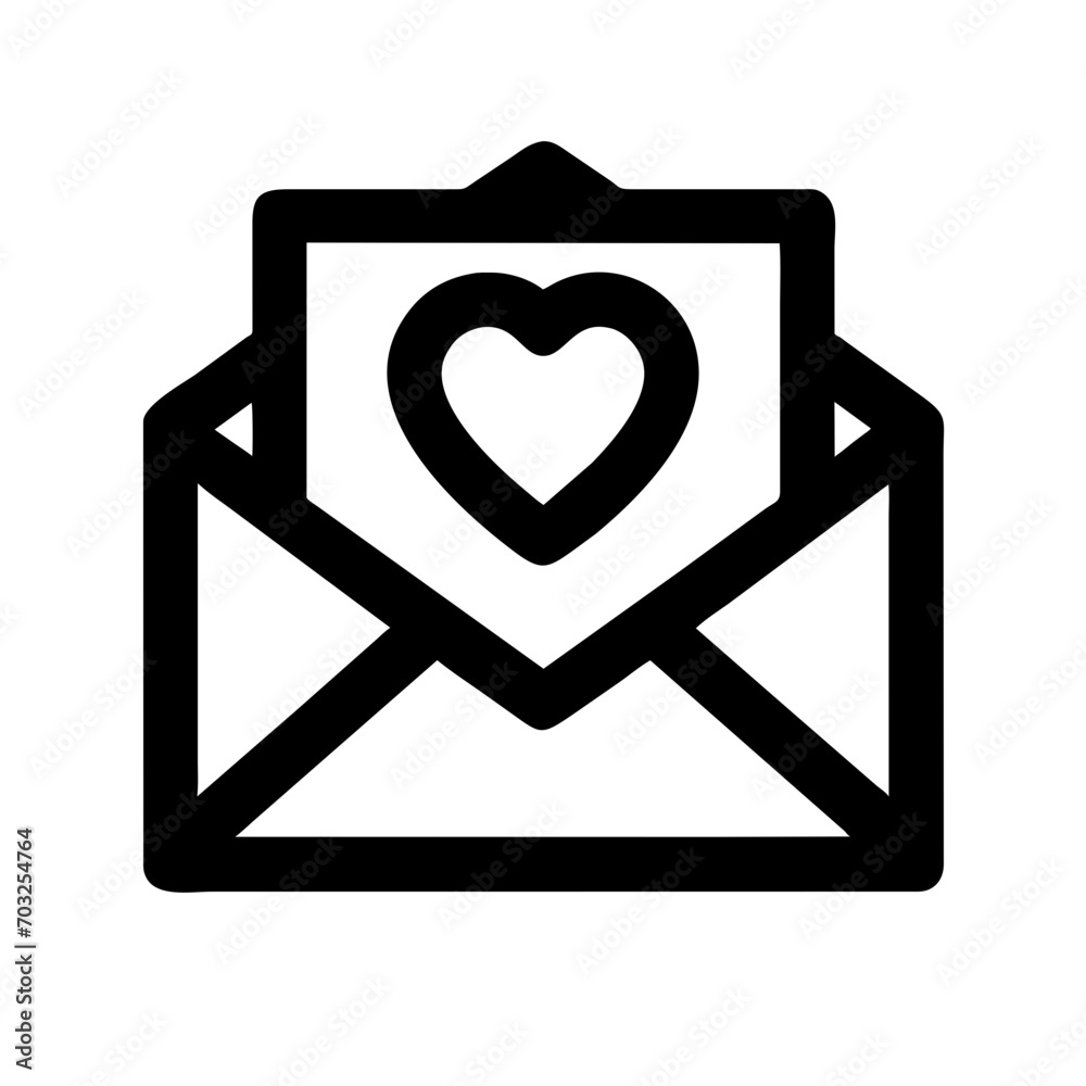 Love letter and envelope vektor icon illustation Love letter and envelope vektor icon illustation