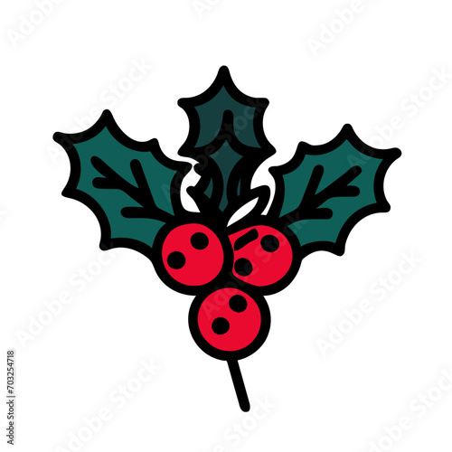 Mistletoe with berries vektor icon illustation