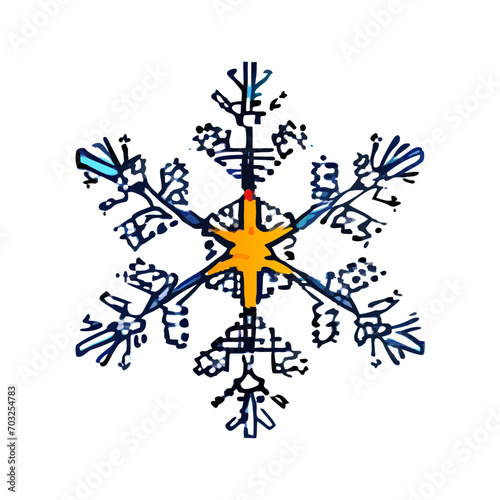 Snowflake with intricate patterns vektor icon illustation