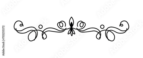 Swirly divider of black line set. This versatile swirly divider in classic style is a go-to choice for enhancing a wide range of projects, from invitations to digital artwork. Vector illustration.