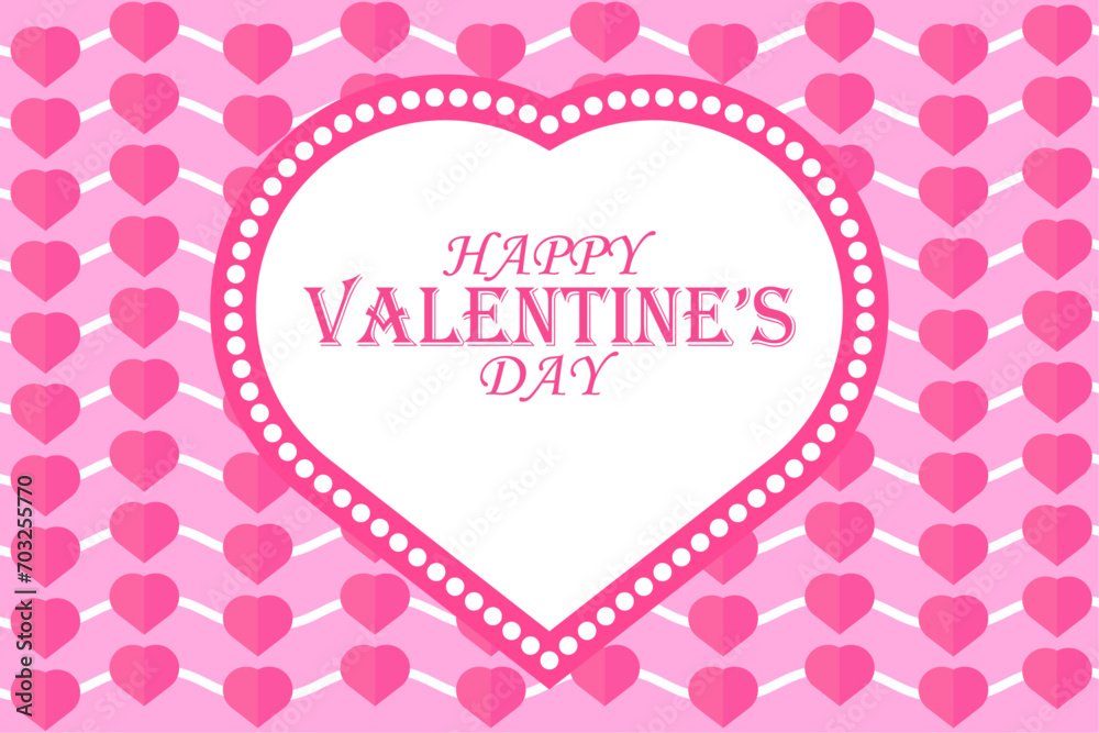 Happy Valentine's Day Vector Template Design Illustration. Suitable for greeting card, poster and banner