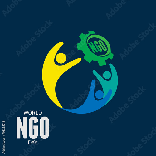 Vector illustration of World NGO Day. This illustration can be used for banners, cards, posters with text.
