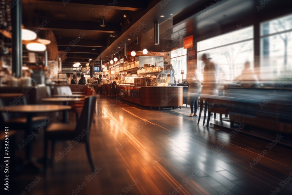 Blur coffee shop or cafe restaurant. Abstract defocused background