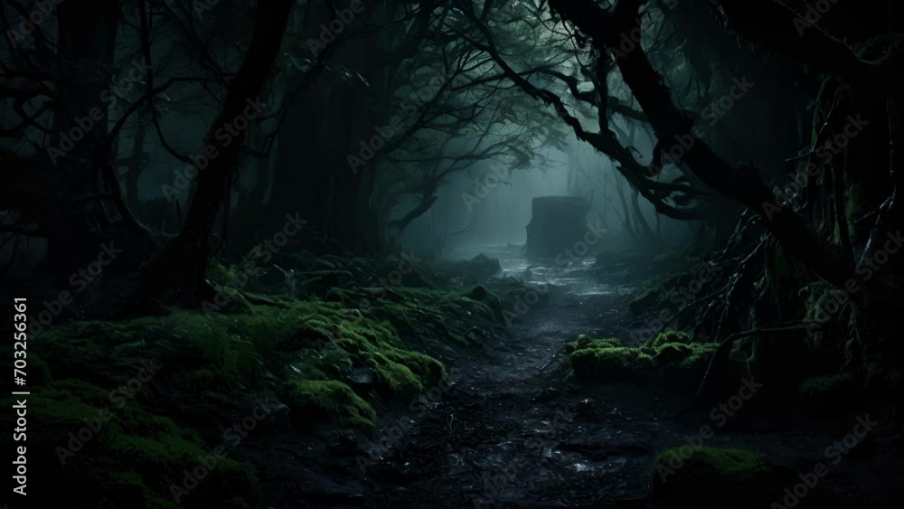 A murky dark looking path disappearing deep into a mysterious netherworld filled with shadows. A murky dark looking path disappearing deep into a mysterious netherworld filled with shadows.
