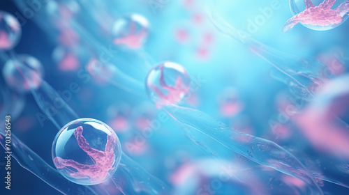 3d rendering of Human cell or Embryonic stem cell microscope background  photo