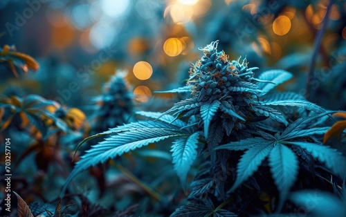 Green cannabis plant close ...