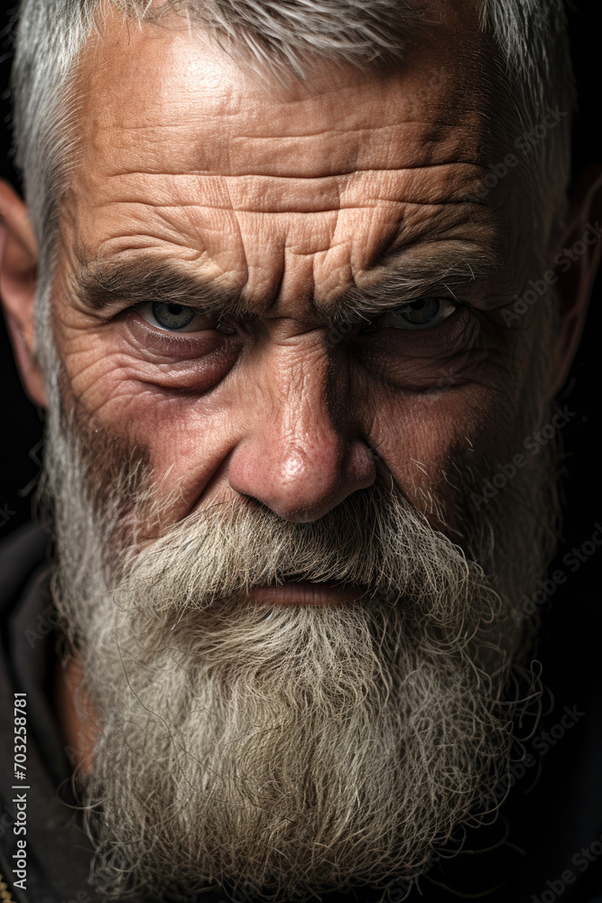 A grumpy person man, close up shot A grumpy person man, close up shot