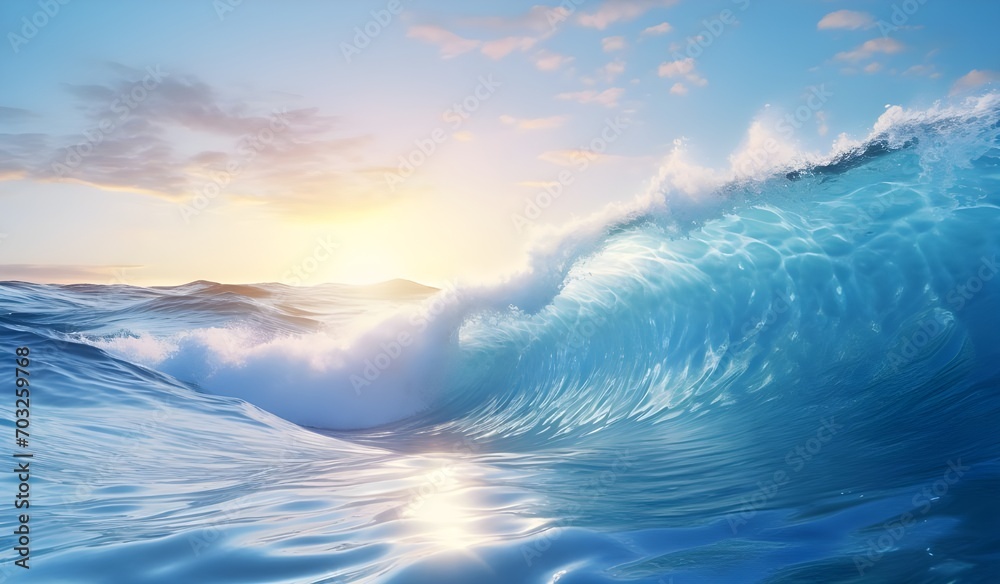 Realistic ocean waves Beautiful illustration picture