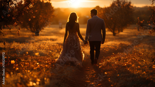 Wedding - mountains of western North Carolina - apple orchard - golden hour - portrait - marriage - husband and wife - vow - nuptial 