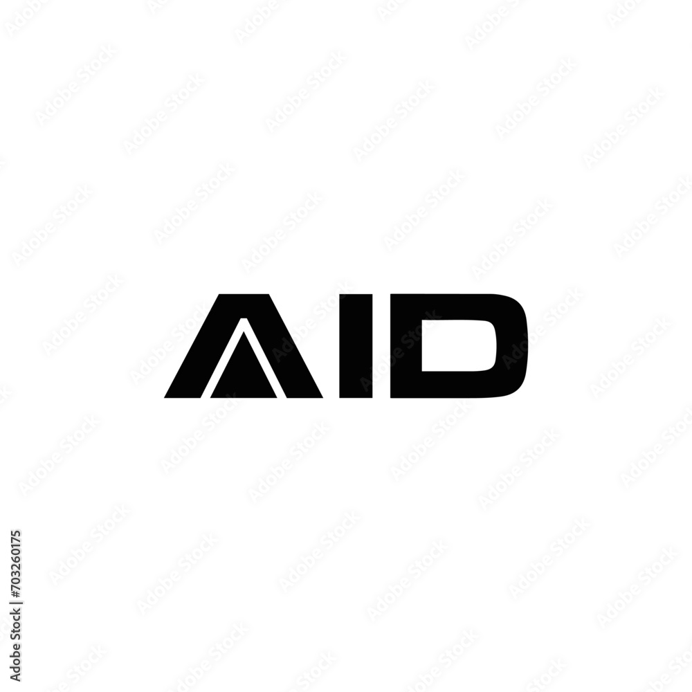 AID logo. AID set , A I D design. White AID letter. AID, A I D letter logo design. Initial letter AID letter logo set, linked circle uppercase monogram logo. A I D letter logo vector design.	
