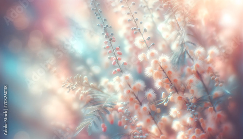 Flower background. An inspired background of blurred tamarisk flowers. Awakening nature. Copy space. Wallpaper. Calendar. Phone wallpaper. © Elena