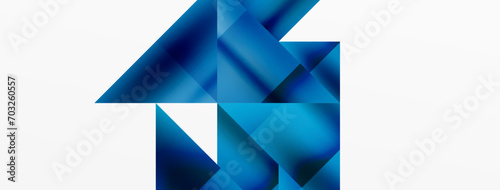 Vivid abstraction unfolds. Triangles in seamless harmony, composing dynamic geometric backdrop. Interplay of angles and hues forms captivating tapestry, evoking modernity and artistic allure