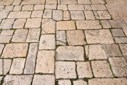 Stone paved square background in Bari, Italy