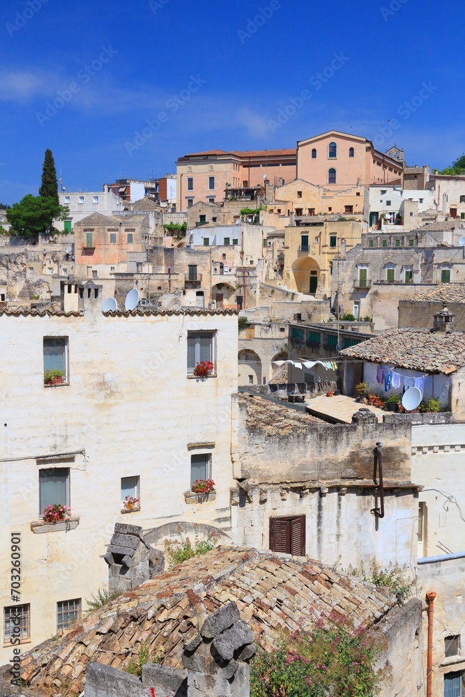 Italian town - Matera in Basilicata region. Southern Europe travel destination.