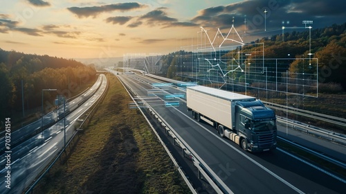 Transport Logistics Technology - transport, truck, logistics, data, transportation, network, technology