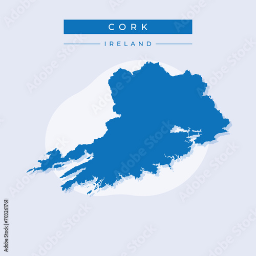 Vector illustration vector of Cork map Ireland