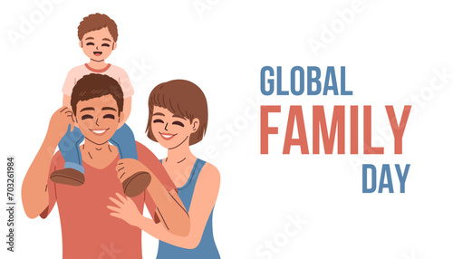 Global Family Day. Creative Global Family Day Design For Social Media post. Family Day Flat cartoon Illustration.