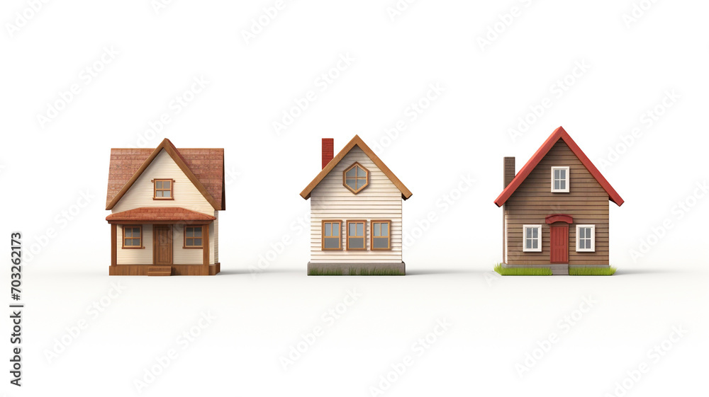 Set collection house icons isolated on white background
