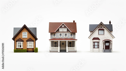 Set collection house icons isolated on white background © Yuwarin
