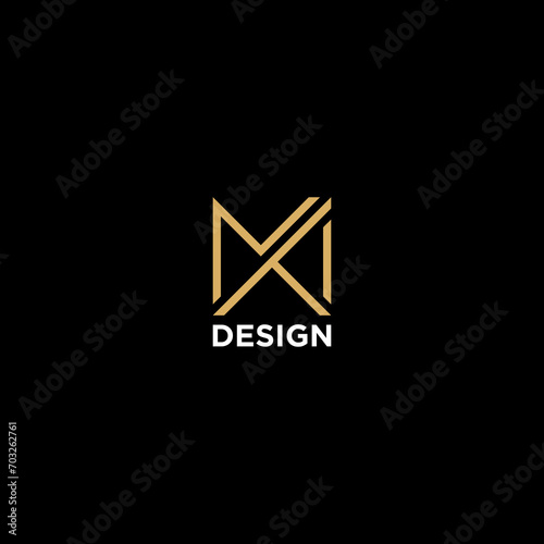 letter km or mk luxury monogram logo design