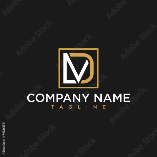 letter md or dm luxury initial square logo design inspiration