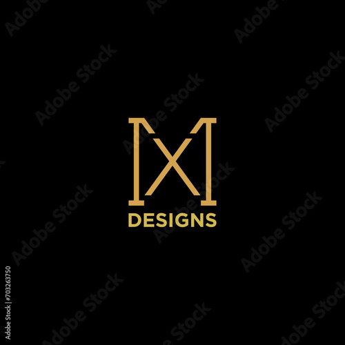 letter mx or xm luxury monogram logo design