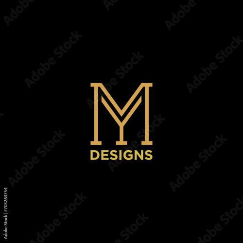 letter my or ym luxury monogram logo design photo