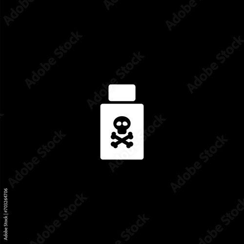 Bottle of poison vector sketch icon isolated on background. 