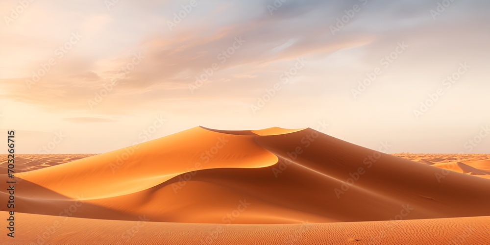 Panoramic view of sand dunes in Sahara desert,,
An image of a desert with incredible views under the light of the sun