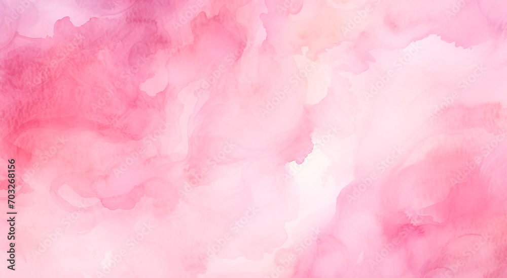 Pink rectangular watercolor background. Valentine's day concept banner. For greeting card or sale