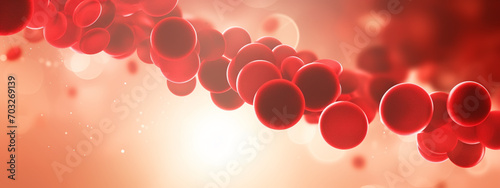 White blood cells in blood flow, Leukemia, Leukocytes and erythrocytes in vein photo