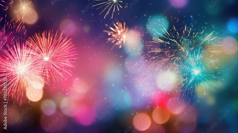 Fototapeta premium background shiny colorful fireworks background