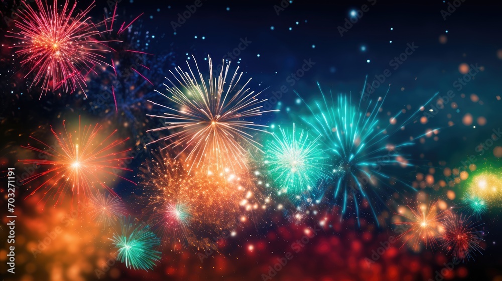 Fototapeta premium colorful fireworks background