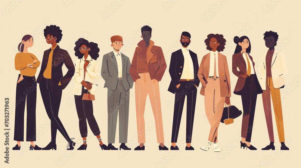 Obraz premium illustration of diversity equity and inclusion of the Business team