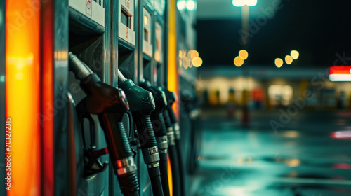 the fuel dispenser in a gas station photo
