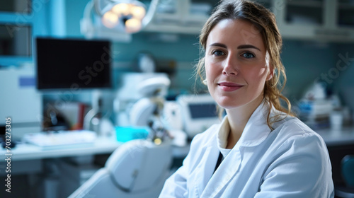 Portrait of a female dentist in her office