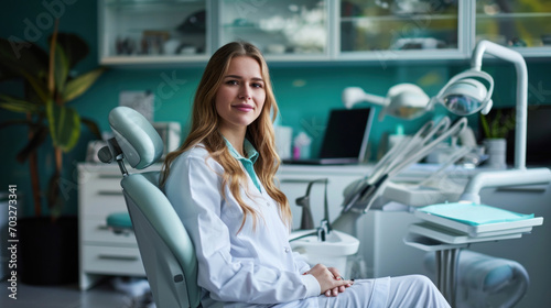 Portrait of a female dentist in her office
