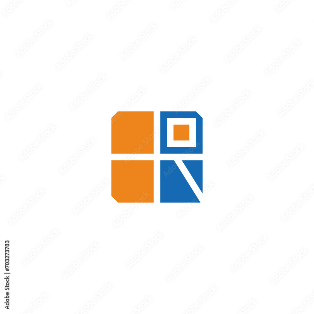 Window and R letter logo design combination. Window and R letter logo design combination.
