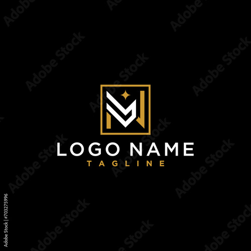letter ln or nl luxury abstract initial square logo design inspiration