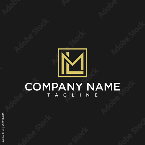 letter ml or lm luxury initial square logo design inspiration