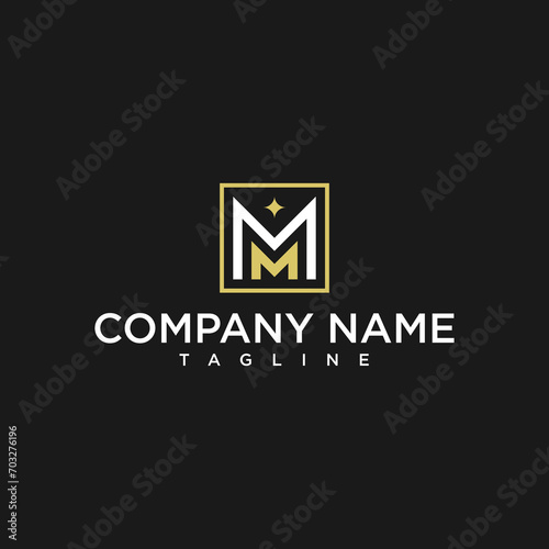 letter mm or m luxury initial square logo design inspiration